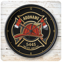 Firefighter ADD NAME Fire Station Department Badge