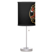 Firefighter ADD NAME Fire Station Department Badge Table Lamp (Left)