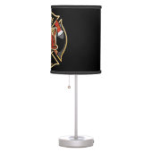Firefighter ADD NAME Fire Station Department Badge Table Lamp (Right)