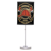 Firefighter ADD NAME Fire Station Department Badge Table Lamp (Front)