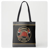 Firefighter ADD NAME Fire Station Department Badge