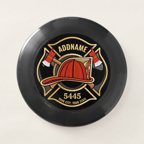 Firefighter ADD NAME Fire Station Department Badge Wham_O Frisbee