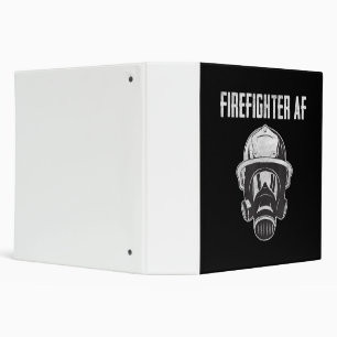 Firefighter AF   Gas Mask   Funny Firefighter 3 Ring Binder