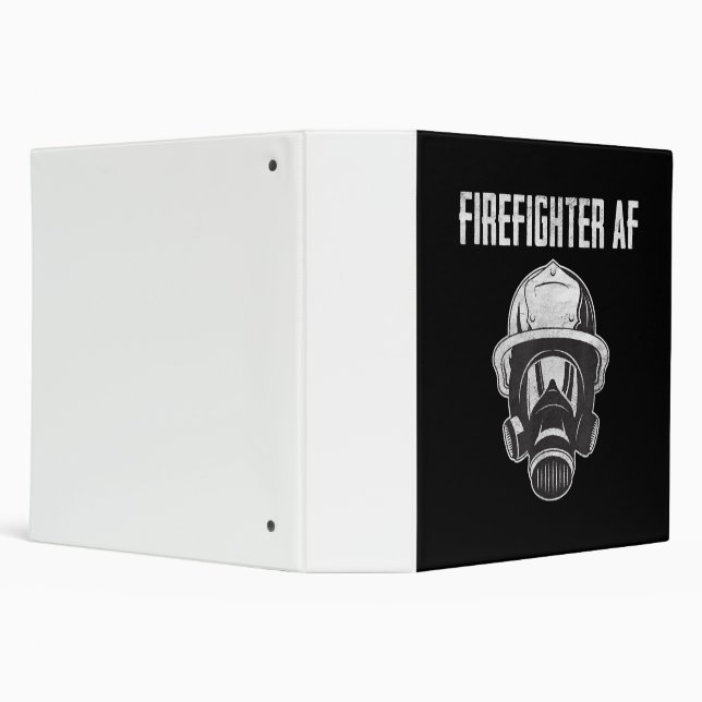 Firefighter AF | Gas Mask | Funny Firefighter 3 Ring Binder (Background)