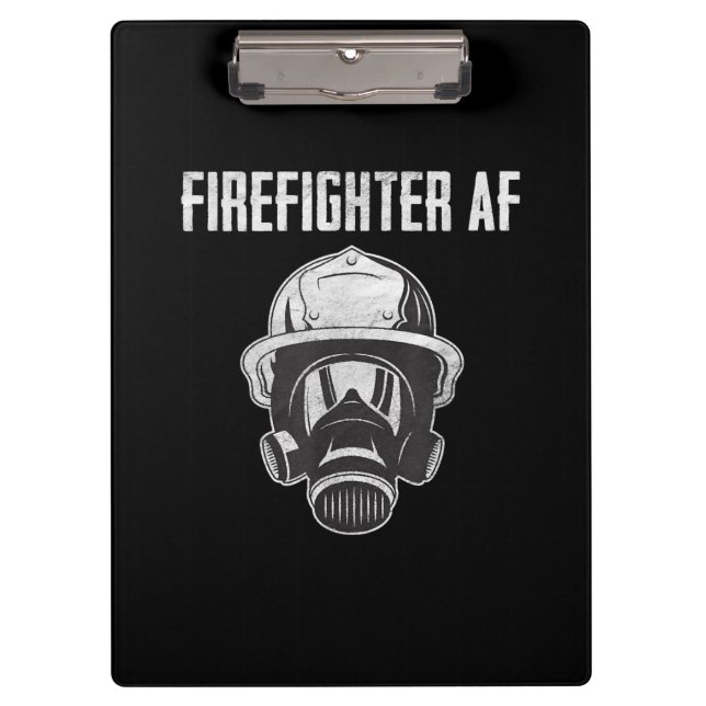 Firefighter AF | Gas Mask | Funny Firefighter Clipboard (Front)