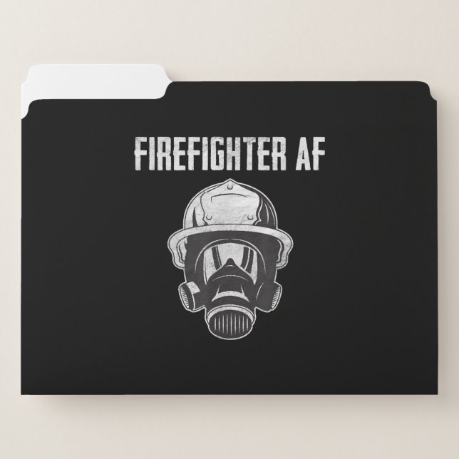 Firefighter AF | Gas Mask | Funny Firefighter File Folder (Front Left)