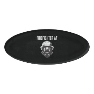 Firefighter AF Gas Mask Funny Firefighter Name Tag