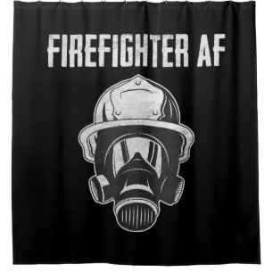 Firefighter AF Gas Mask Funny Firefighter Shower Curtain