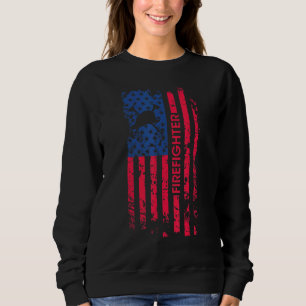 Firefighter American Flag 4th Of July Fireman Patr Sweatshirt