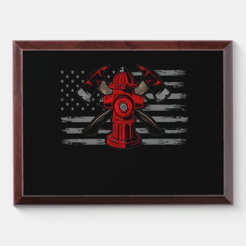 Firefighter American Flag Axe Award Plaque