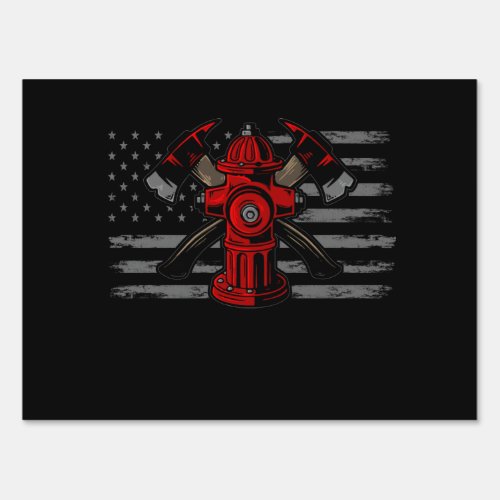 Firefighter American Flag Axe Sign