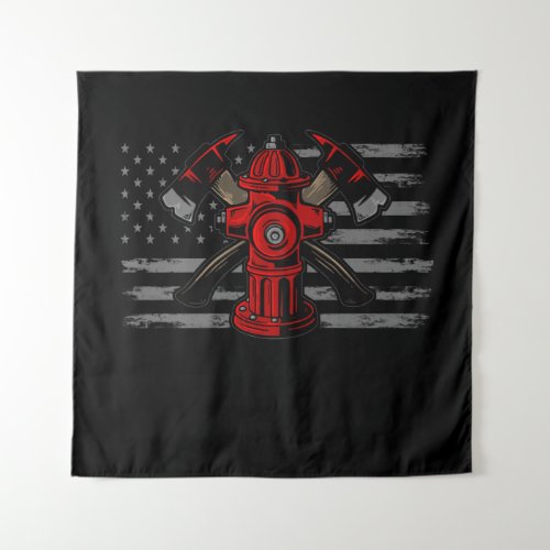 Firefighter American Flag Axe Tapestry