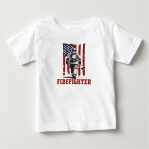 Firefighter, American Flag Baby T-Shirt