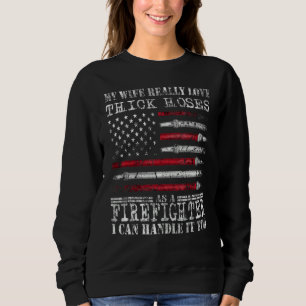 Firefighter American Flag Husband Fireman Firefigh Sweatshirt