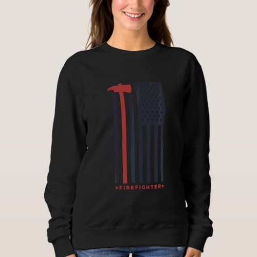 Firefighter American Flag Thin Red Line Aex Design Sweatshirt