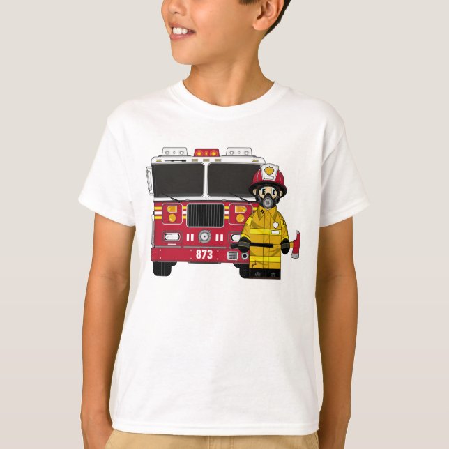 Firefighter and Fire Engine Tee (Front)