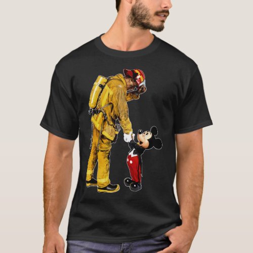  firefighter and mouse Mickey pour Shirt