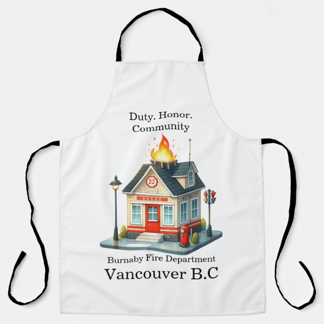 Firefighter at Station 22 at twilight Apron (Front)