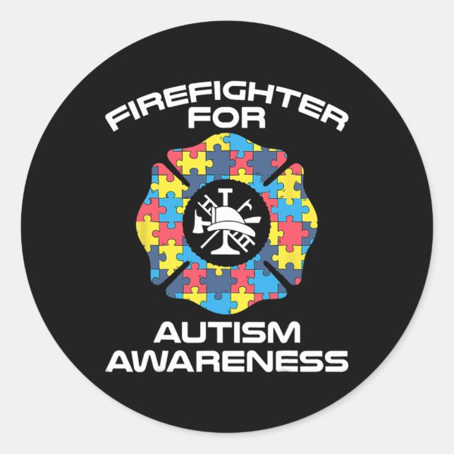 Firefighter Autism Apparel - Best Firefighters Des Classic Round Sticker (Front)