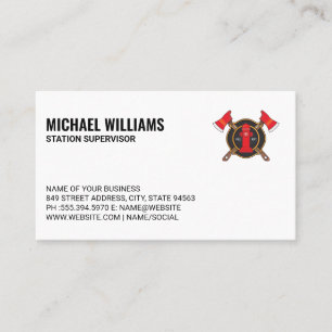 Firefighter Axes Logo Business Card