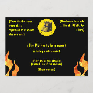 Firefighter Baby Shower Invitation