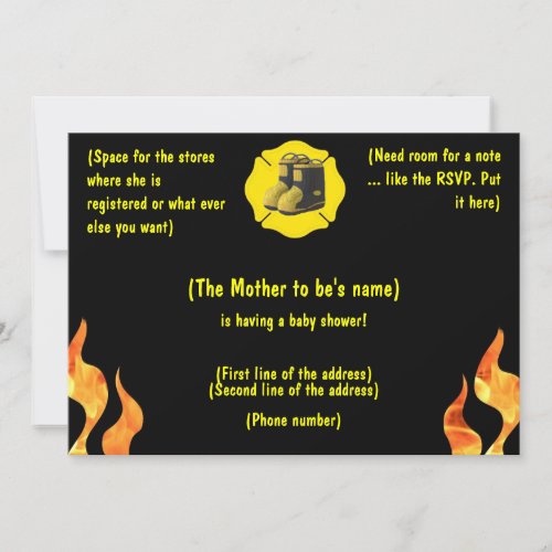 Firefighter Baby Shower Invitation