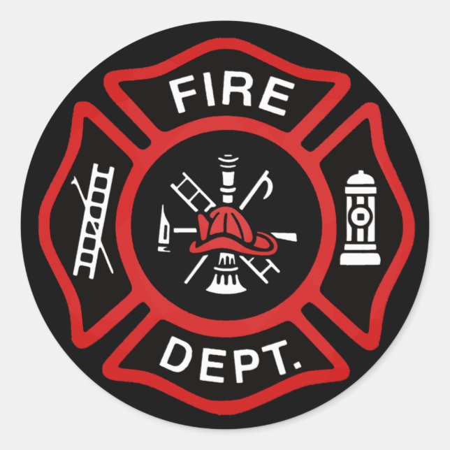 Firefighter Badge Classic Round Sticker (Front)