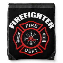 Firefighter Badge Drawstring Bag Firefighter Badge Drawstring Bag
