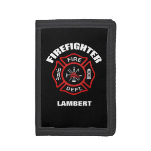 Firefighter Badge Name Template Tri-fold Wallet