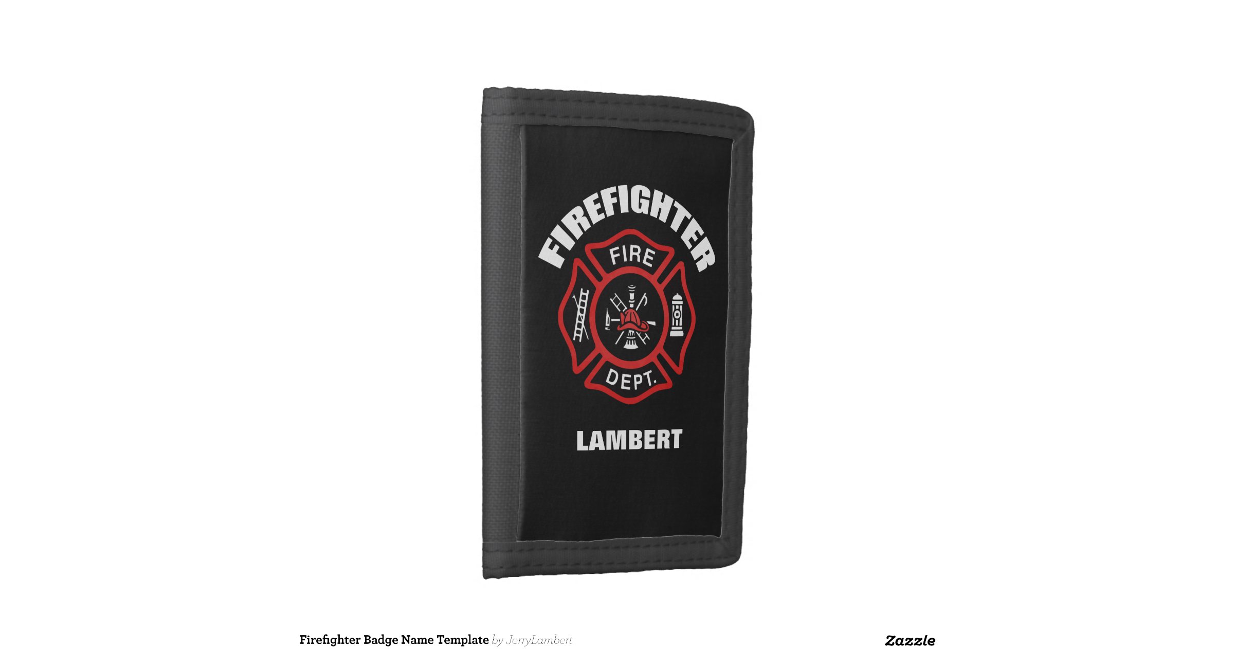 Firefighter Badge Name Template Trifold Wallets | Zazzle