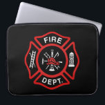 Firefighter Badge Red Laptop Sleeve<br><div class="desc">Red Fire Department logo badge. Great for firemen and first respondents.</div>