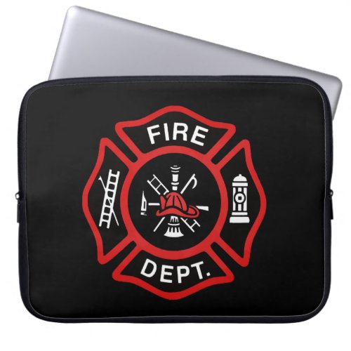 Firefighter Badge Red Laptop Sleeve
