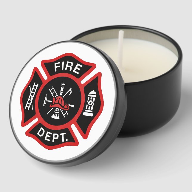Firefighter Badge Red Mini Candle Favors (Corner)