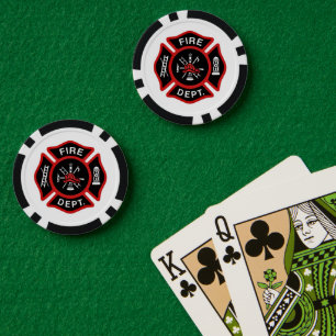 Firefighter Badge Red Poker Chips