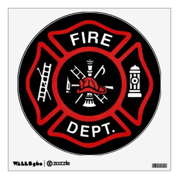 Firefighter Badge Wall Decal by JerryLambert at Zazzle