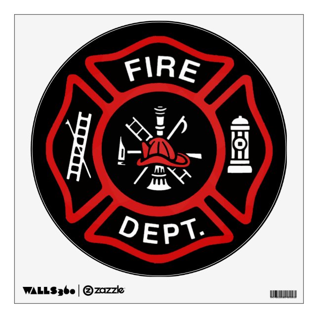 Firefighter Badge Wall Decal (Front)