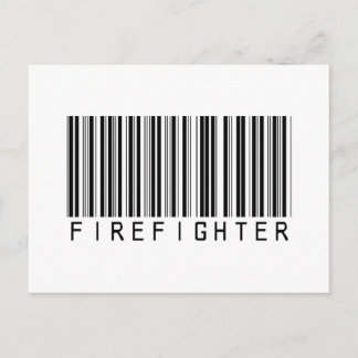 Firefighter Bar Code Postcard