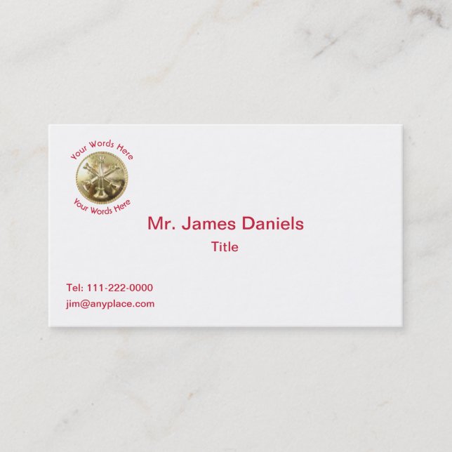 Firefighter Battalion Chief Gold Medallion Business Card (Front)