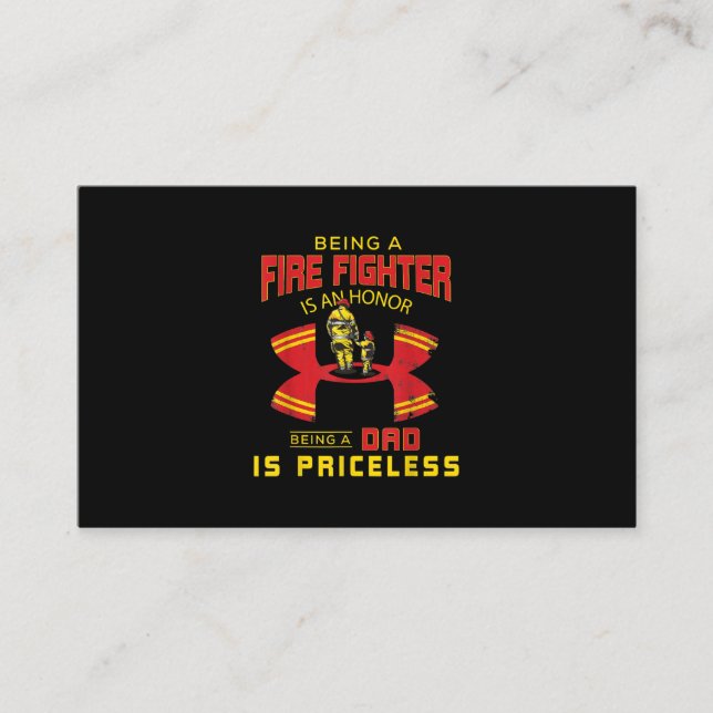 Firefighter - Being A Firefighter Dad Business Card (Front)