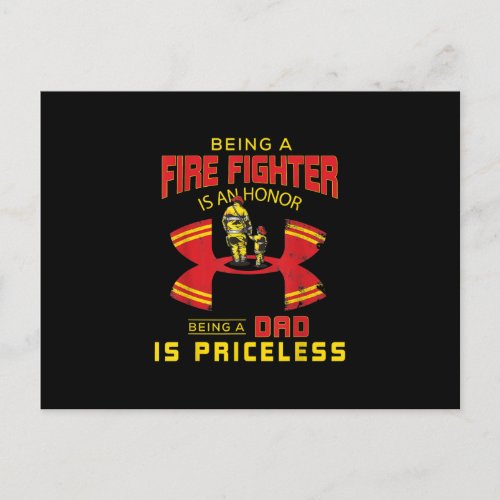 Firefighter _ Being A Firefighter Dad Holiday Postcard