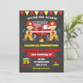 Firefighter Birthday Invitation Joint Chalkboard (Standing Front)
