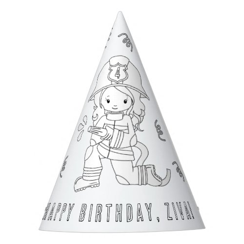 Firefighter Birthday Party _ Color Your Own Hat