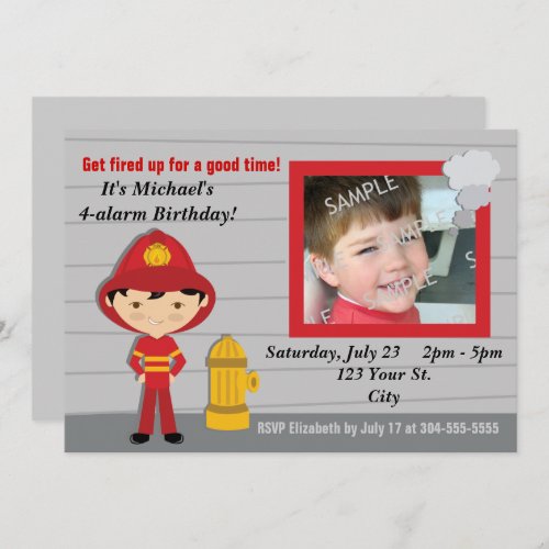 Firefighter Birthday Party Invitation