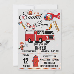 firefighter birthday party invitation template 
