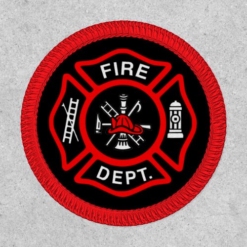 Firefighter Black and Red Logo Classic Patch