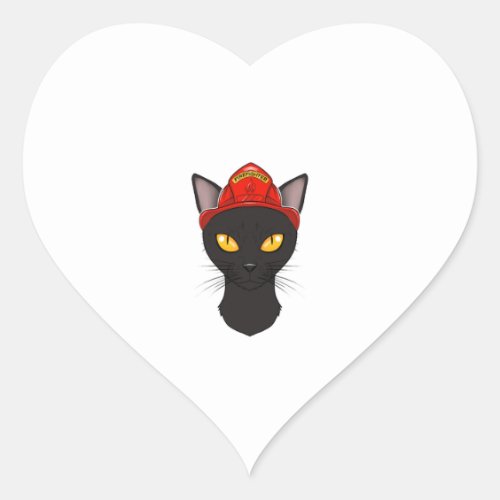 Firefighter Bombay Cat I Cat Lover I Fireman Cat Heart Sticker