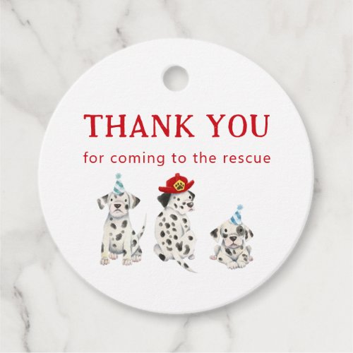 Firefighter Boy Birthday Favor Tags