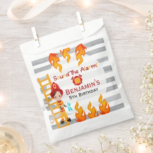 Firefighter Boys Birthday   Favor Bag