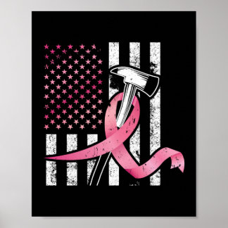 Firefighter Breast Cancer Awareness Wife Poster