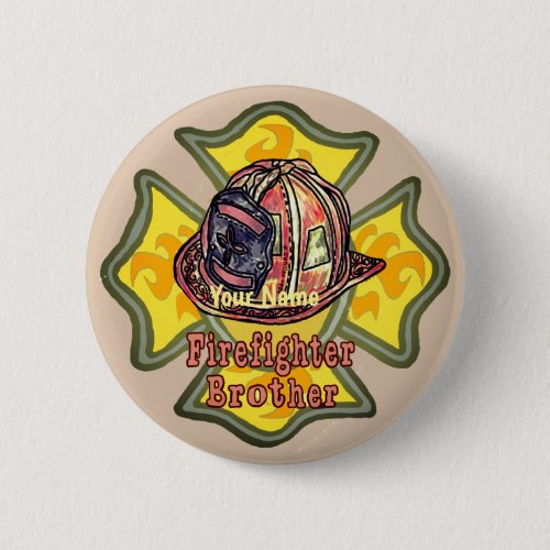 Firefighter brother pin button